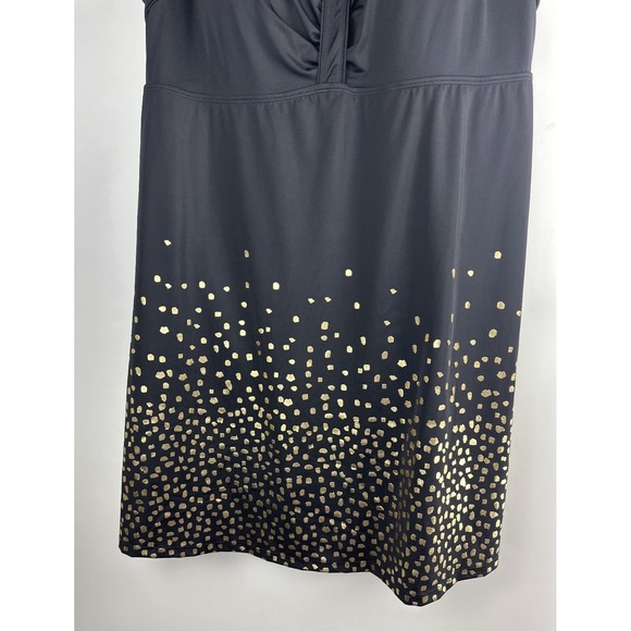 Swimsuits For All Retro Swim Dress Black Gold Foil Tummy Control UPF Plus Sz 22 - Picture 4 of 12